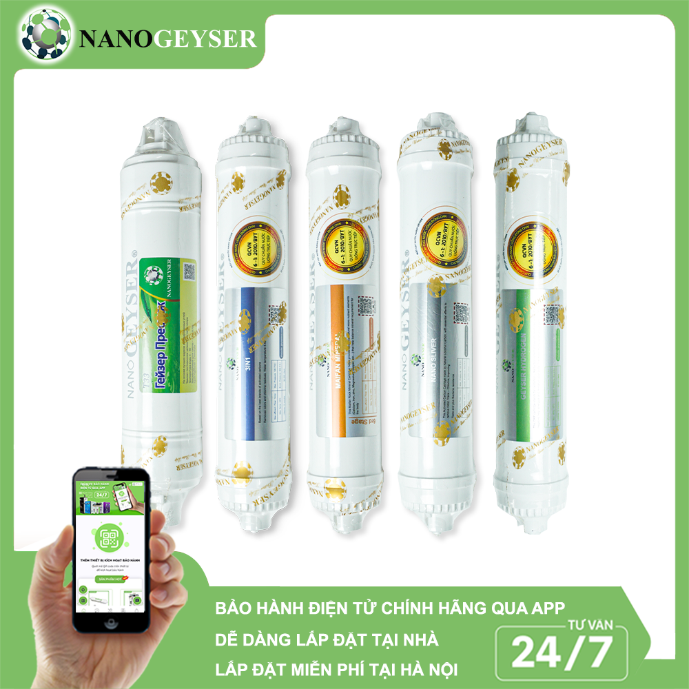 Bộ 5 lõi T33 to, 3IN1, Maifan, Nano Silver, Hydrogen (tặng 1 cut T, cut, dây, kẹp)