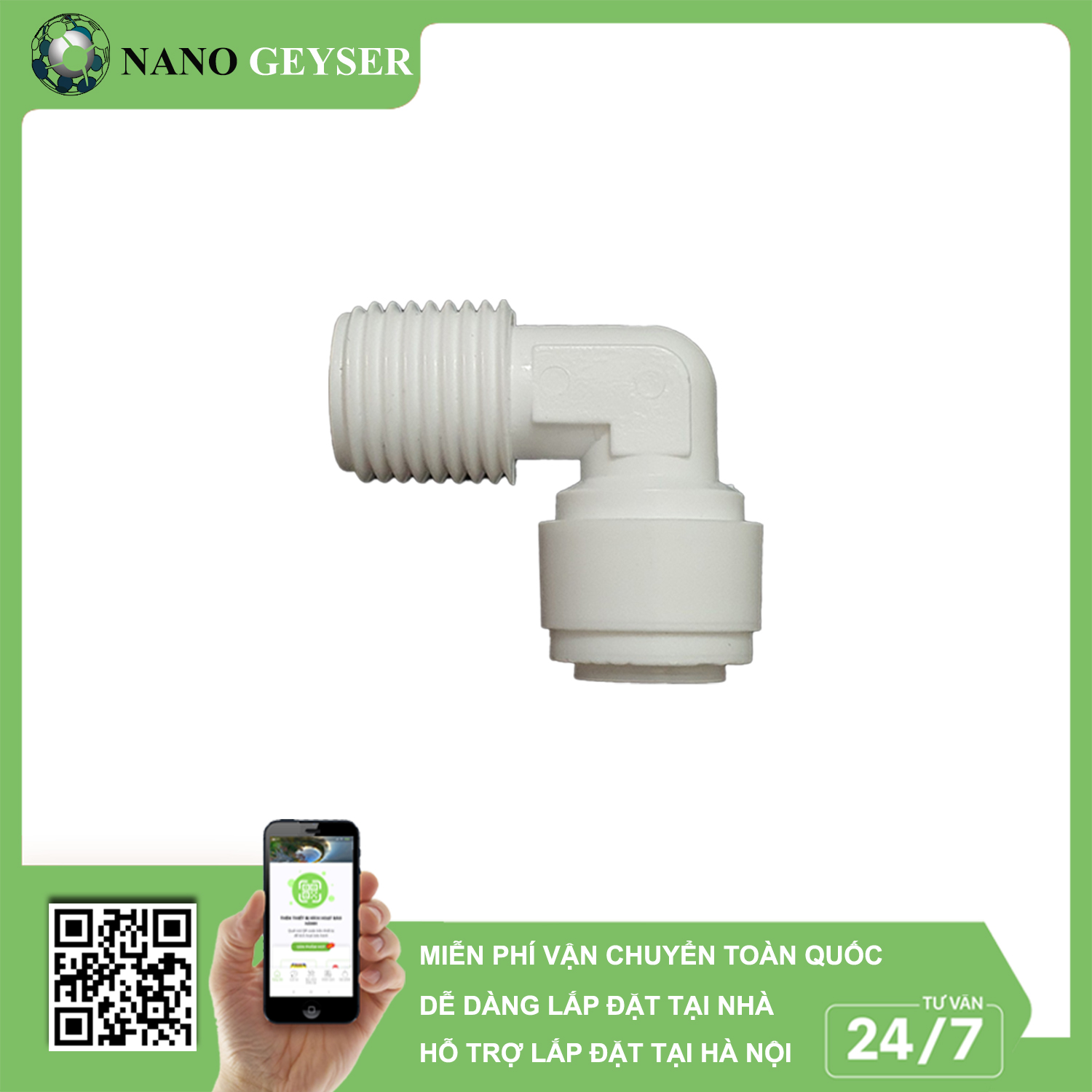 Cút vuông ren 13 - phi 6