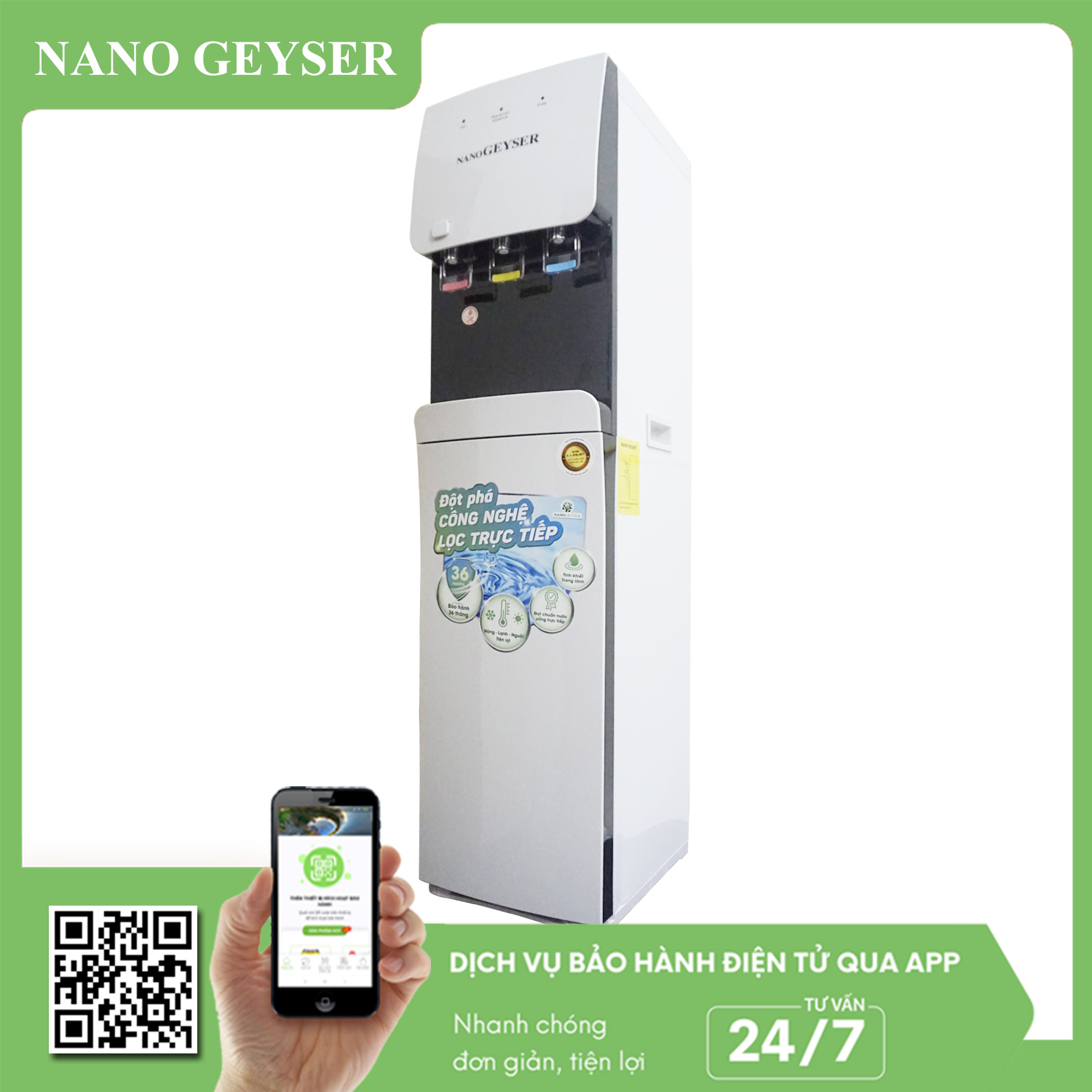 Máy lọc nước nóng lạnh nguội Nano Geyser G22 - ẨN