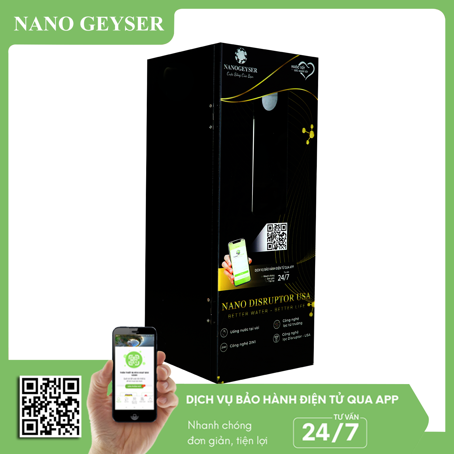 Lọc Tổng 1 Cấp 20 Inch Béo Nano Geyser GNLT-01