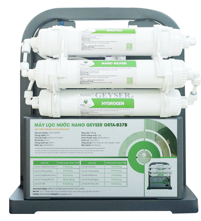 Máy lọc nước Nano Geyser GRTA-B37S