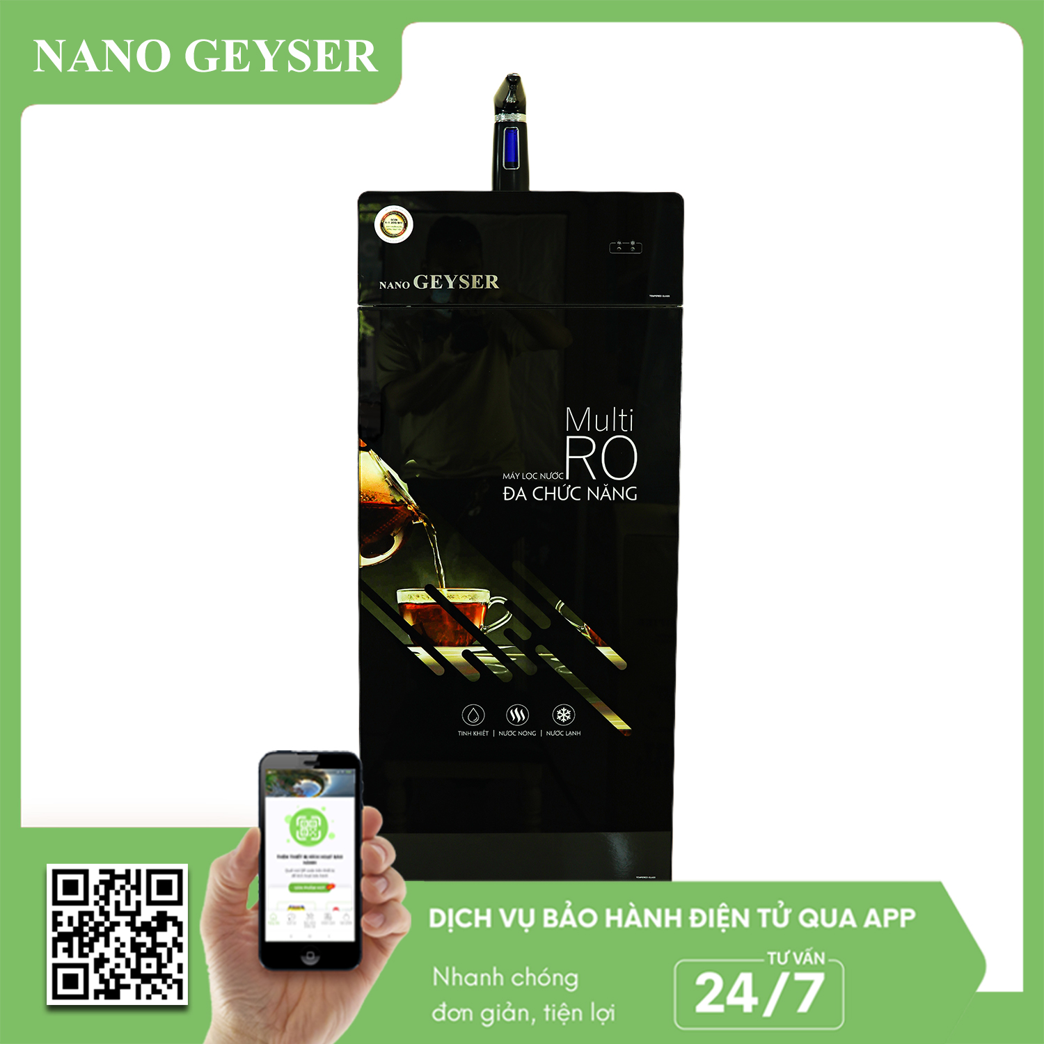 Máy lọc nước nóng lạnh nguội Nano Geyser GB50 7 cấp